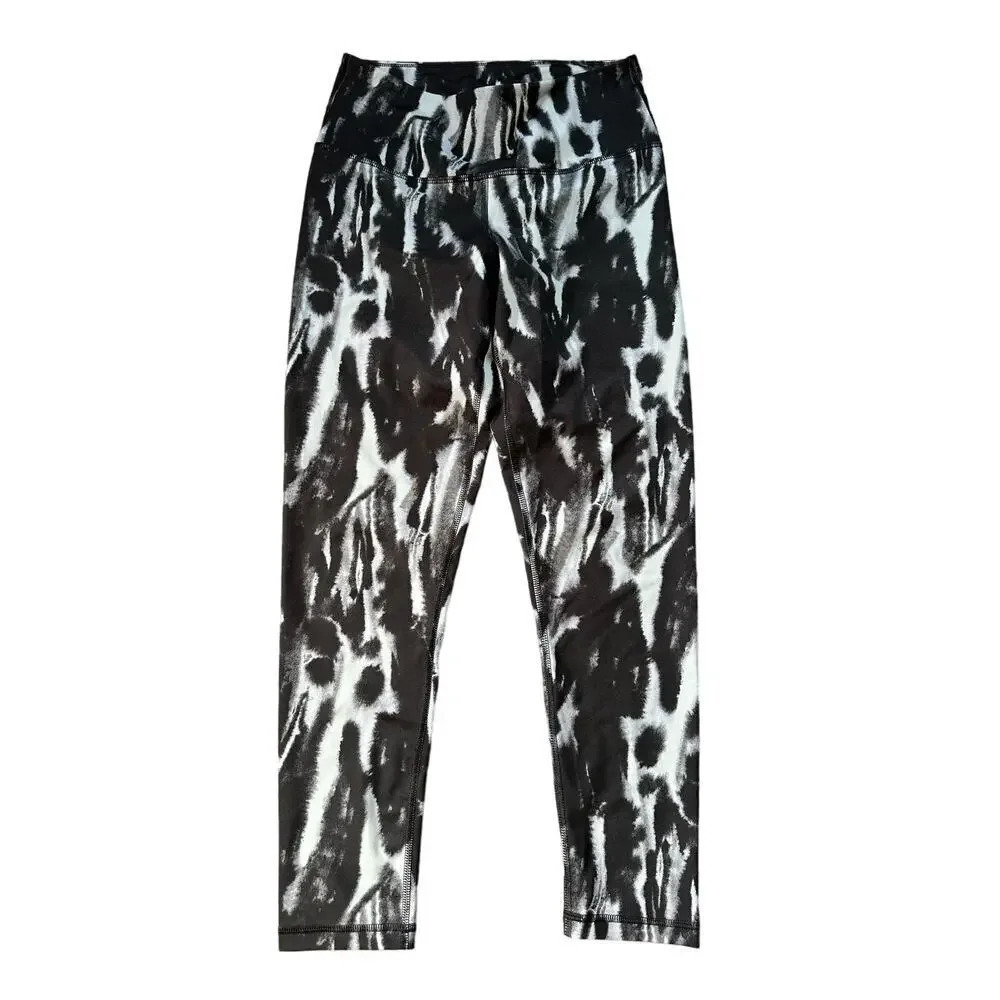 ZELLA TONAL BLACK WATERCOLOR ACTIVEWEAR LEGGINGS